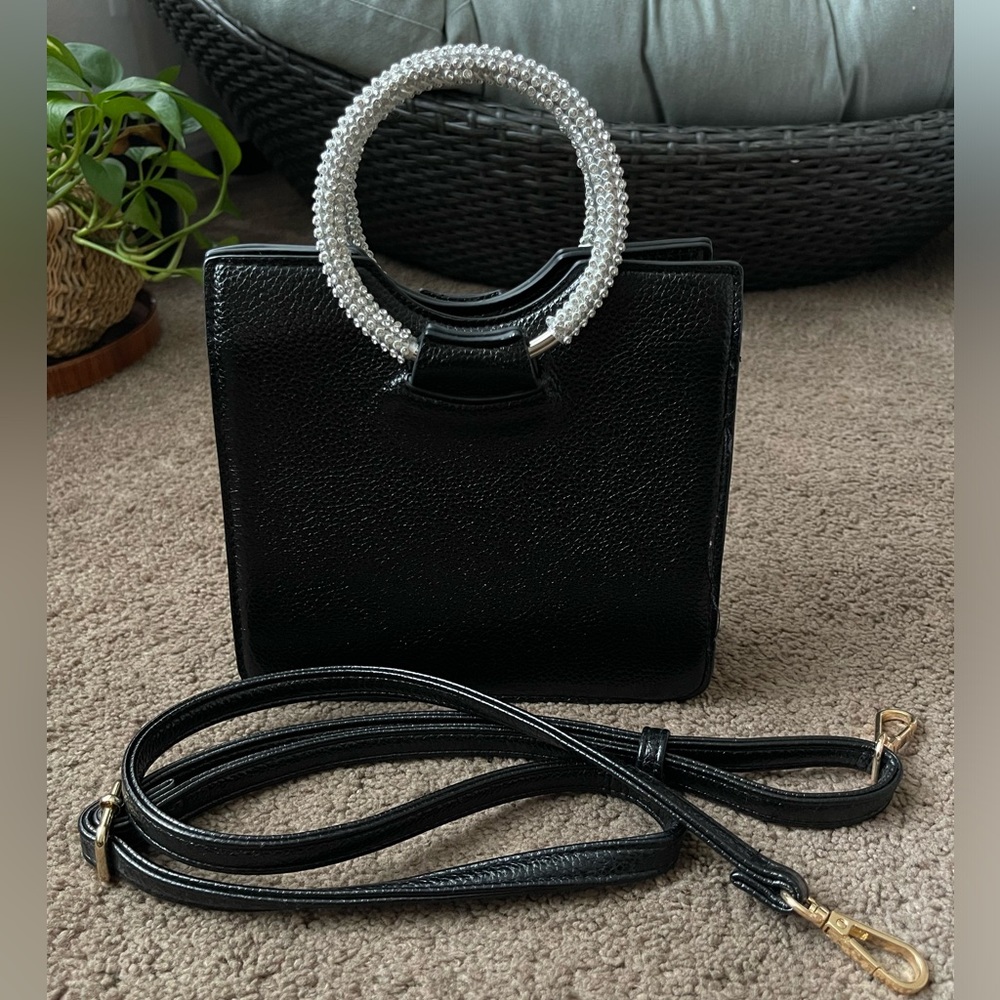Faux Patent Leather Mini Hand Bag